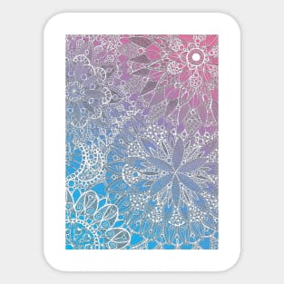 Blue and Pink Mandala Pattern Sticker